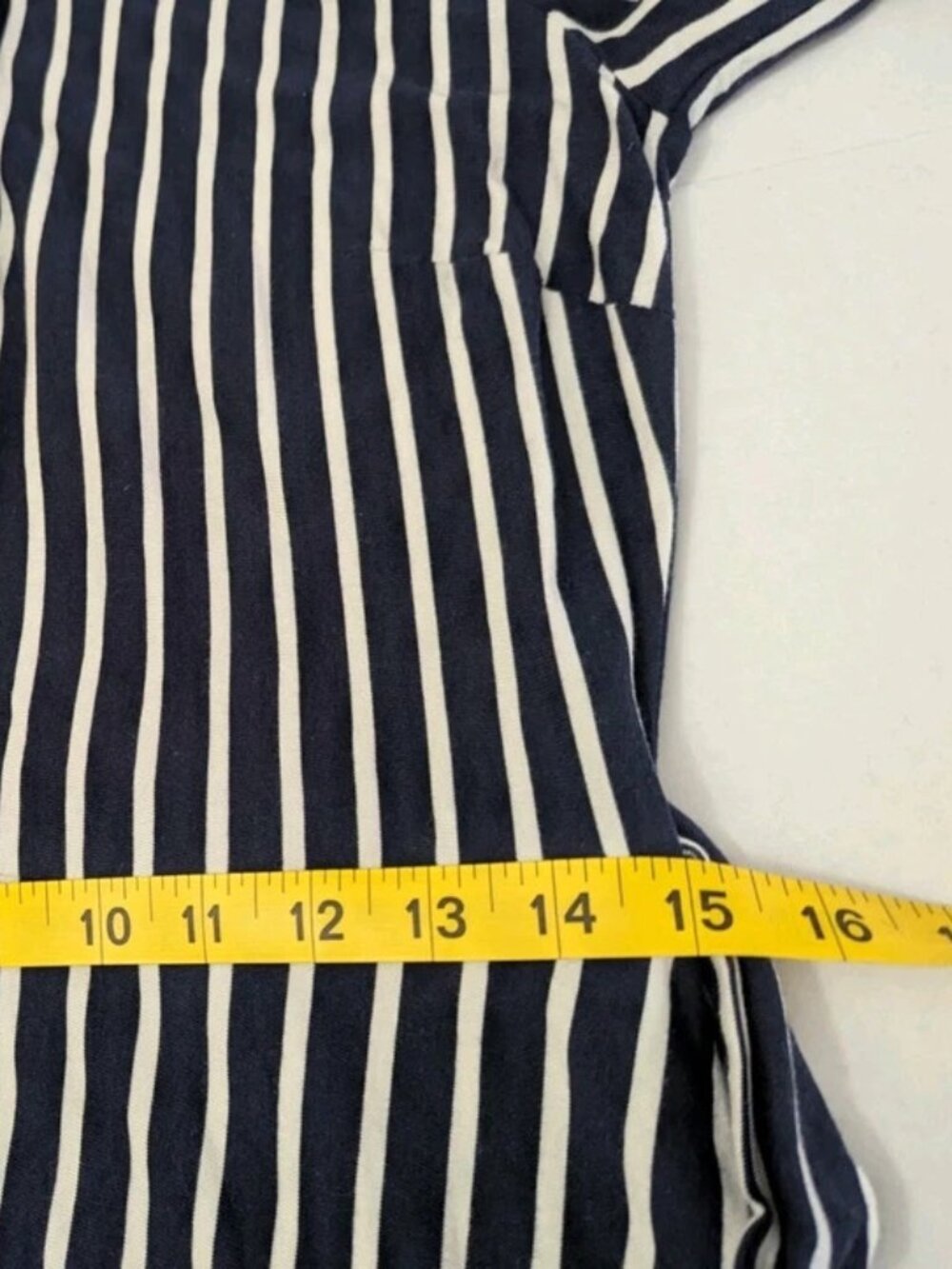 BODEN Marcia Stripe Midi Shirt Dress Navy White Button Up Long Sleeve 8R NWOT - Picture 13 of 14